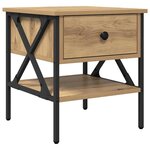 vidaXL Table de chevet avec tiroir chêne artisanal 40 x 42 x 45 cm
