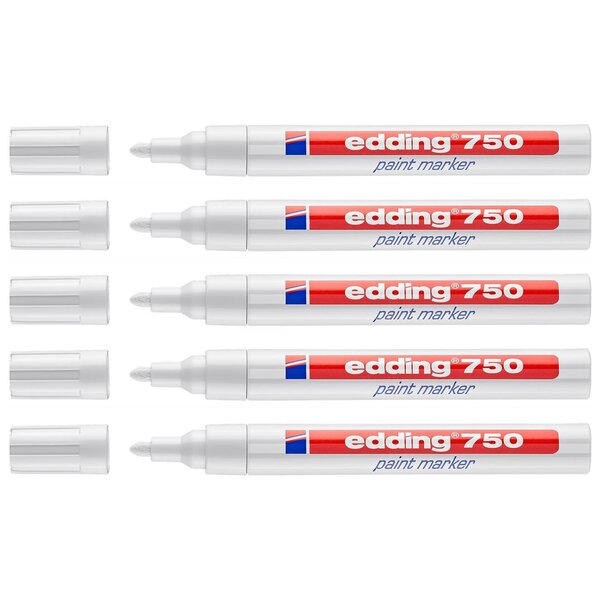 Marqueur Peinture 750 Blanc Pointe Ronde 2-4 mm x 5 EDDING