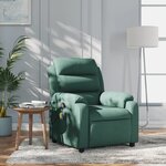 vidaXL Fauteuil de massage inclinable Vert foncé Tissu