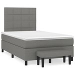 vidaXL Sommier à lattes de lit avec matelas gris foncé 120x190cm tissu