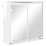 vidaXL Armoire Miroir de Salle de Bain Blanc brillant 60 x 20 x 60 cm