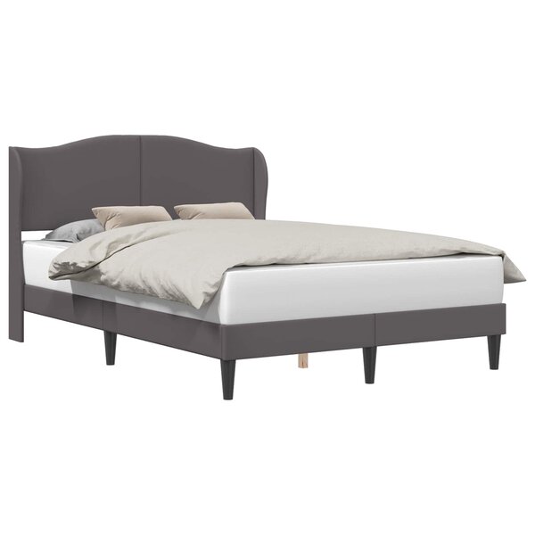 vidaXL Cadre de lit avec tête de lit Gris 140 x 190 cm Simili cuir