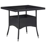 vidaXL Ensemble à manger de jardin 5 Pièces Noir Résine tressée et verre