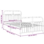 vidaXL Cadre de lit métal sans matelas avec pied de lit noir 120x200cm