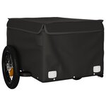 vidaXL Remorque de vélo noir 30 kg fer