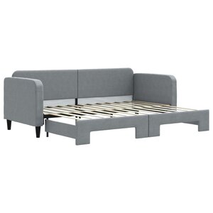 vidaXL Lit de jour avec gigogne sans matelas gris clair 80x200 cm