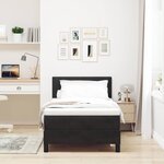 Lit avec Sommier à Ressorts et Matelas & LED Noir 90x190 cm Velours