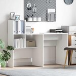 vidaXL Bureau Blanc 131 5 x 50 x 106 5 cm Bois d'ingénierie