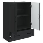 vidaXL Buffet avec tiroir Noir 66 x 34 5 x 92 cm Bois d'ingénierie
