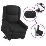 vidaXL Fauteuil de massage inclinable noir brillant similicuir