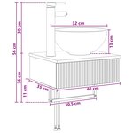 vidaXL Basin de lavage mural Chêne artisanal 40 x 35 x 39 cm