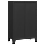 vidaXL Coffre de rangement industriel Noir 70x40x115 cm Métal