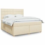 vidaXL Sommier à lattes de lit avec matelas Crème 180x200 cm Tissu