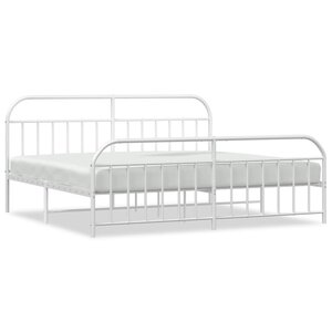 vidaXL Cadre de lit métal sans matelas et pied de lit blanc 200x200 cm