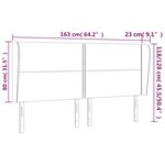 vidaXL Tête de lit avec oreilles Noir 163x23x118/128 cm Similicuir