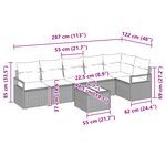 Ensemble canapé jardin vidaXL 6 pièces avec coussins rotin synthétique gris