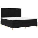 vidaXL Lit à ressorts avec matelas Noir 180 x 200 cm tissu
