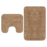 vidaXL Tapis de salle de bain 2 Pièces Tissu Beige