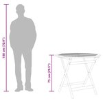 vidaXL Table de jardin pliable Ø90x75 cm Bois d'eucalyptus solide