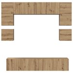 vidaXL Ensemble meuble TV 8 Pièces Chêne artisanal Bois d'ingénierie