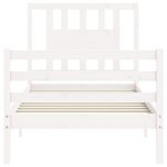 vidaXL Cadre de lit avec tête de lit blanc 90x200 cm bois massif