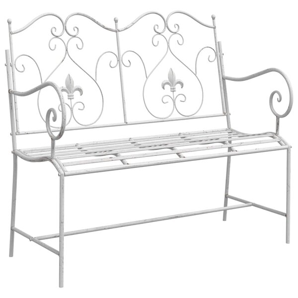 vidaXL Banc de jardin Blanc 104 x 54 x 93cm Acier