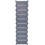 vidaXL Armoire à chaussures avec 10 compartiments Noir