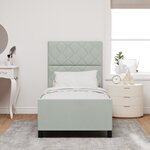 Cadre de lit vidaXL Gris clair 90x190 cm Velours