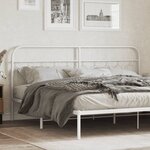 vidaXL Tête de lit métal blanc 200 cm
