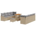 vidaXL Ensemble de canapé de jardin 11 Pièces Beige et Gris clair