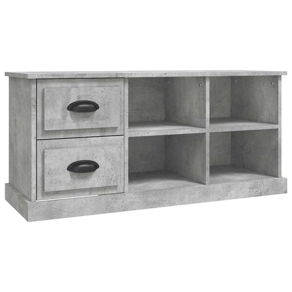 vidaXL Meuble TV gris béton 102x35 5x47 5 cm bois d'ingénierie