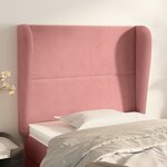 vidaXL Tête de lit avec oreilles Rose 93x23x118/128 cm Velours