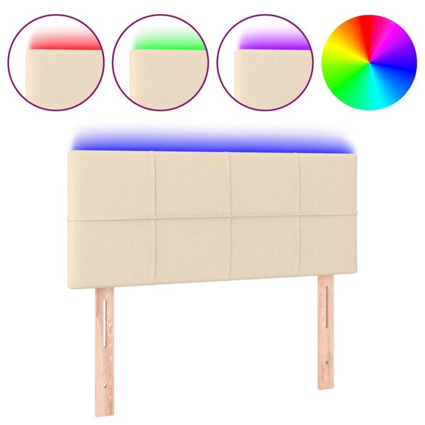 vidaXL Tête de lit à LED Crème 90x5x78/88 cm Tissu