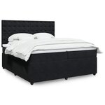 vidaXL Sommier à lattes de lit et matelas Noir 200x200 cm Velours