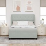 vidaXL Lit à ressorts avec matelas Gris clair 200 x 140 cm Velours