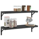 vidaXL Supports d'étagères 4 Pièces 23 5x2 5x15 5cm noir acier inoxydable