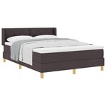 vidaXL Lit à ressorts Marron foncé et Blanc 140 x 190 cm tissu