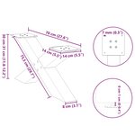 vidaXL Pieds de table basse en forme de X  2 pièces  blanc  70 x (30-31) cm  acier