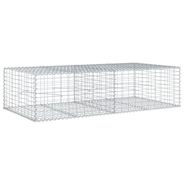 vidaXL Panier gabion avec couvercle 200x100x50 cm fer galvanisé