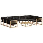 vidaXL Ensemble de canapés d'extérieur 10 pc Blanc et noir