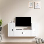 vidaXL Ensemble de meubles TV 3 Pièces Blanc Bois d'ingénierie