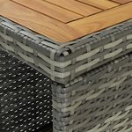 vidaXL Ensemble de bar de jardin 5 Pièces et coussins Résine tressée Gris