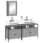 vidaXL Ensemble de meubles de salle de bain 3 Pièces Sonoma gris