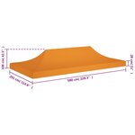 vidaXL Toit de tente de réception 6x3 m Orange 270 g/m²