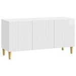 vidaXL Meuble TV Blanc brillant 99 x 34 5 x 50 cm Bois d'ingénierie