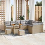 vidaXL Ensemble de canapé de jardin 12 Pièces Beige et Gris clair
