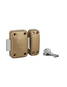 THIRARD - Verrou sans bouton Apache pour porte de cave cylindre 40mm acier 3 clés époxy bronze - THIRARD