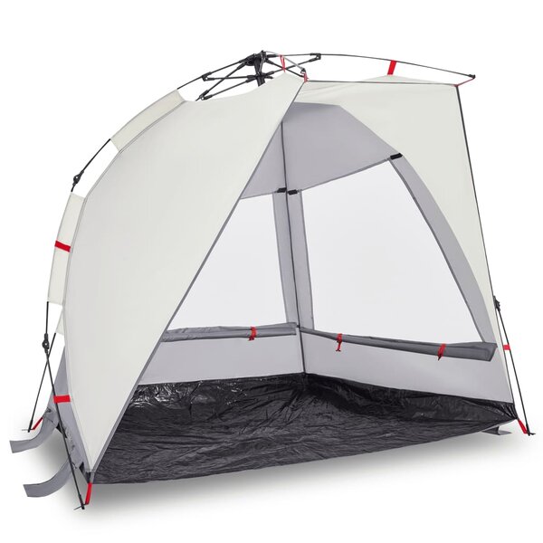vidaXL Tente de plage 2 personnes gris libération rapide imperméable