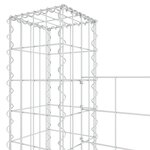 vidaXL Panier de gabion en forme de U avec 4 poteaux Fer 380x20x200 cm