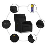 vidaXL Fauteuil de massage inclinable électrique noir similicuir